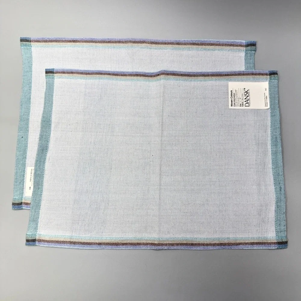 NWT Vintage Dansk Linen Placemats Set of 2 Ritva Puotila Woven Colors Cotton